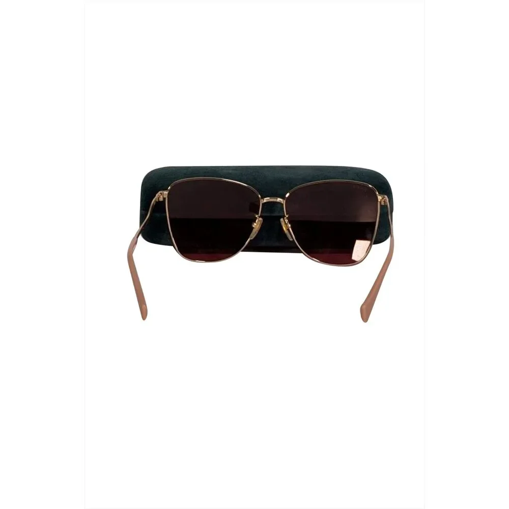 Gucci - Gold Oversized Sunglasses w/Pink Translucent Lenses